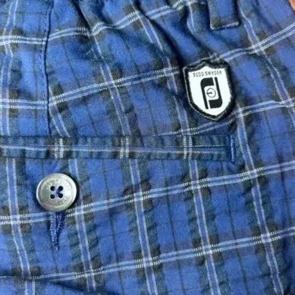 TODD SNYDER X FOOTJOY SEERSUCKER PLAID TRAVELER SHORT IN NAVY PLAID Medium - Picture 3 of 10